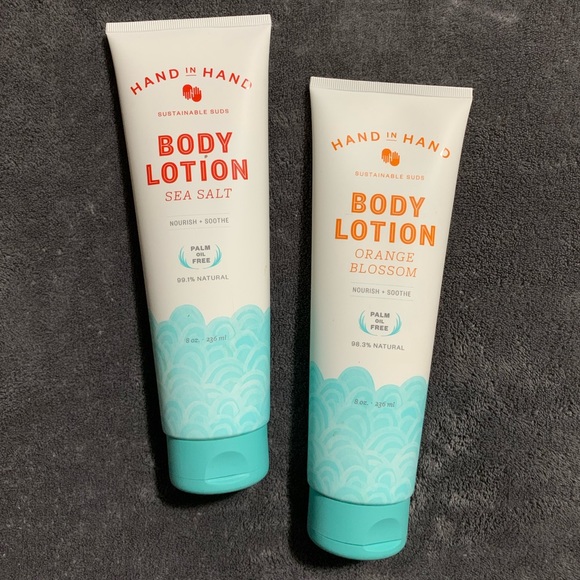 HAND IN HAND Vegan Palm Oil Free Body Lotion Lot of 2 Orange Blossom & Sea Salt - Picture 1 of 2